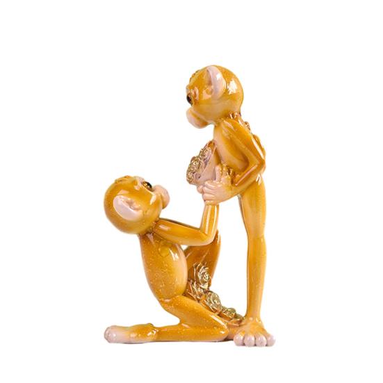 Carine Sculture di Scimmia Yoga in Resina, Decorazione Divertente Statuetta Animale per Scaffale di Casa Supporto TV Mobile Bar Ingresso, Ornamento Creativo da Scrivania Regalo per Yoga