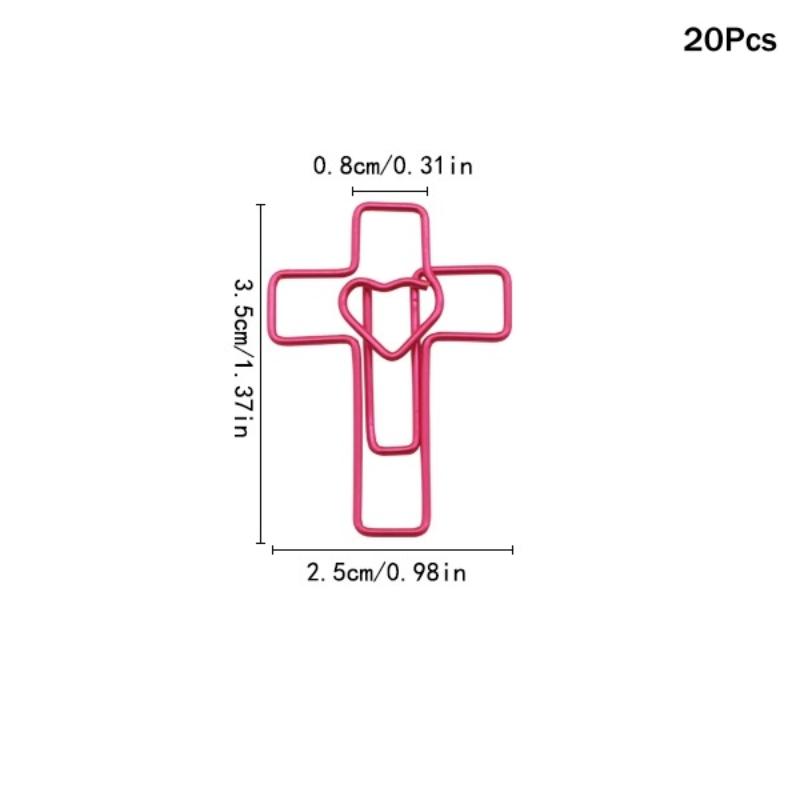 

New 20/50Pcs Creative Colorful Cross Heart Metal Bookmark Clips For Journaling Scrapbooking Office Stationery School Supplies