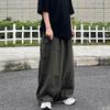 Street Workwear Men's Japanese High Street Harajuku Straight Loose Trend Hong Kong Style Retro Wide Leg Pants Plus Size