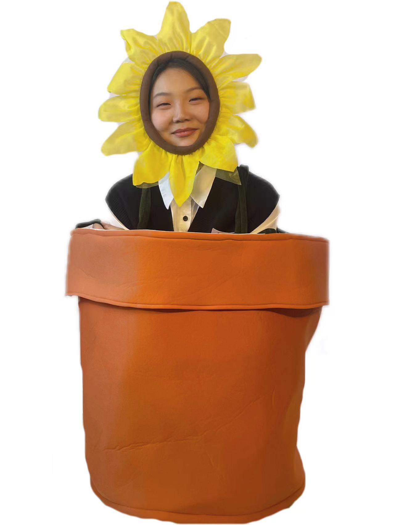 

Flower Pots, Adult Apparel, Halloween Fun, Sunflowers, Masquerade Theme, Perfect for Children s Day and Parent-Child Sunflower Outfits Standard