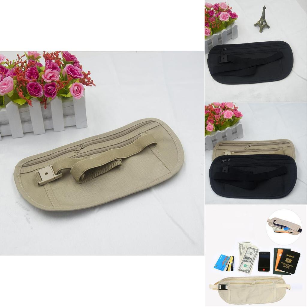 Compact And Antitheft Hidden Money Passport Card Ticket Waist Belt Bag For Easy Travel Safety