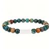 Natural Stone Beaded Bracelet Combination Versatile Stainless Steel Electroplated Square Accessories Simple Bracelet