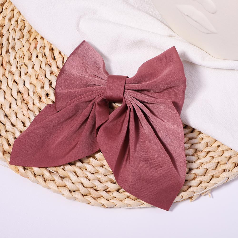 1Pcs Sweet Bows Hairpins Solid Color Bowknot Hair Clips For Girls Satin Butterfly Barrettes Duckbill Clip Kids Hair Accessories Quality