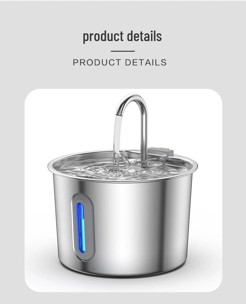 Stainless Steel Pet Water Fountain with Automatic Circulation and Leak-Free Design for Cats and Dogs