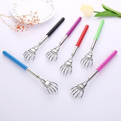 Coçador de costas de aço inoxidável Coçador telescópico para coceira nas costas para idosos Massagem fácil Relaxe Idoso Produtos de saúde felizes