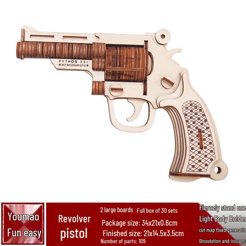 Handmade 3D Wooden Military Tank Model Puzzle for Children