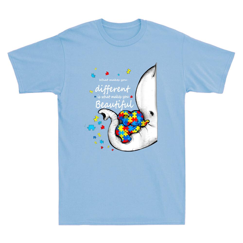 What Makes You Different Elephant Mom Autism Awareness Funny Gift Men T-shirt XXL