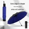 Large 3-Person Umbrella: Reinforced, Dual-Use for Sun and Rain, with Black Glue Sunscreen.