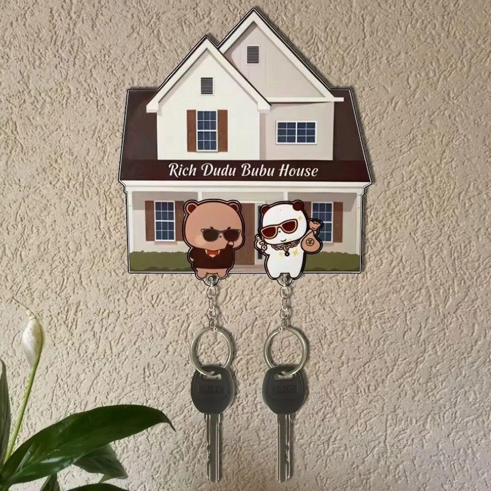 Creative Wall Key Holder Cartoon Keyring Hanger New Bubu Dudu Keychains