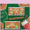 Festive Gingerbread Paper Foldable Red Envelope For Christmas Parties