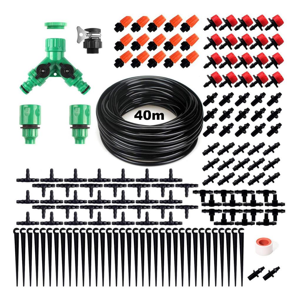 158PCS Garden Irrigation System 131ft Tubing Adjustable Watering Sprayer Dripper Kit DIY Saving Water Automatic
