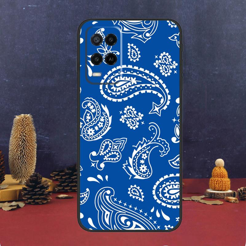Black Bandana Paisley Case For Oppo A16 A76 A96 A17 A57 A40 A60 A80 A98 A58 A78 A18 A38 A54 A74 A94 A15 A5 A6 Pro