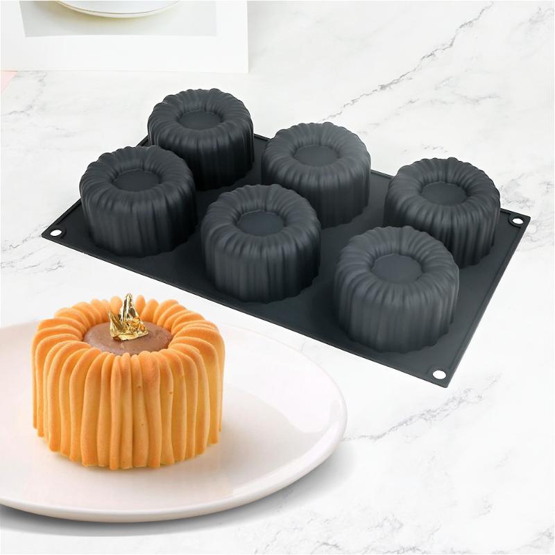6 Cavity Cylinder Cup Shape Mousse Cake Mold For Making Dessert Chocolate Muffin Gypsum Mould Kitchen Baking Tool
