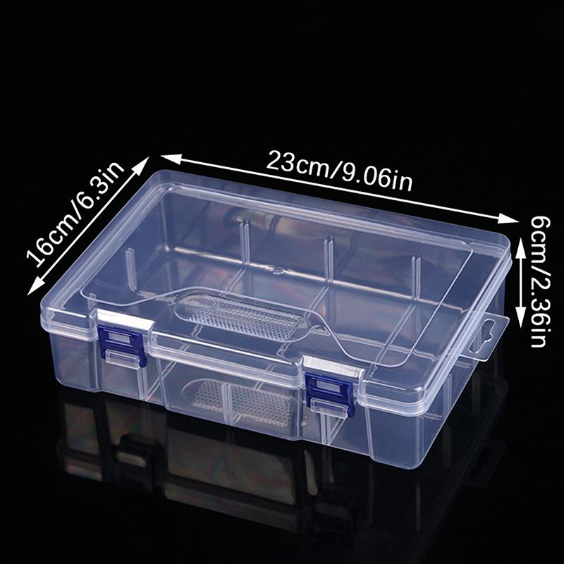 1 Stück Transparente Kunststoff Aufbewahrungsbox für kleinen Schmuck Werkzeugkasten Perlen Pillen Organizer