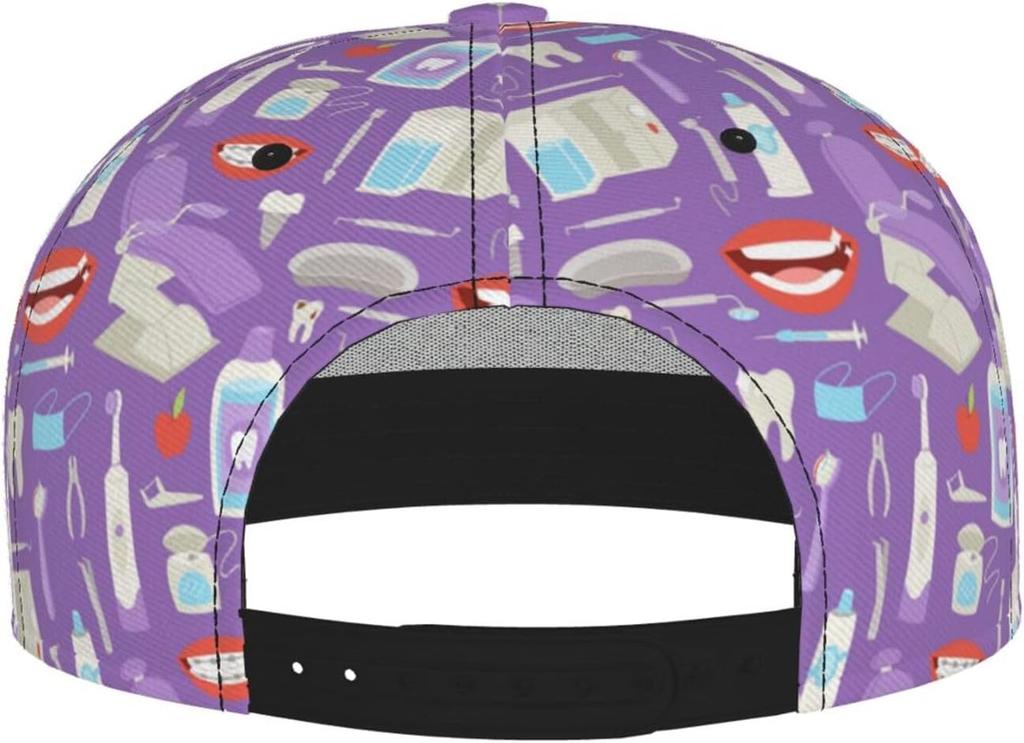 Dentist Doctor Dental Hygienistss Purple Baseball Cap for Men Women, Adjustable Trucker Hat Snapback Sun Dad Cap Unisex