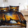 3pcs Ghost Forest Bedding Set, Includes Without Pillow Inserts, Soft Comfortable Bedding Set,All-Season Use A0924077