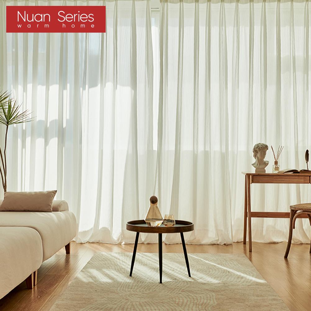 1 шт. белая морщинистая текстура прозрачная ткань модернизированная тюль оконная — фото 3