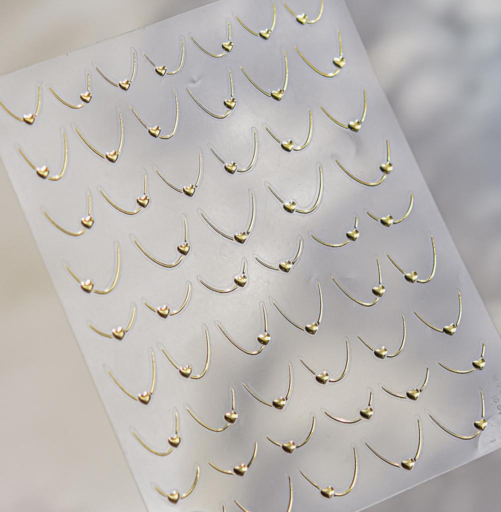 Waterdrop Geometric Butterfly Gold Stamping Moon 5D Nail Art Sticker Elegant Metal Self Adhesive Decoration Manicure Decal