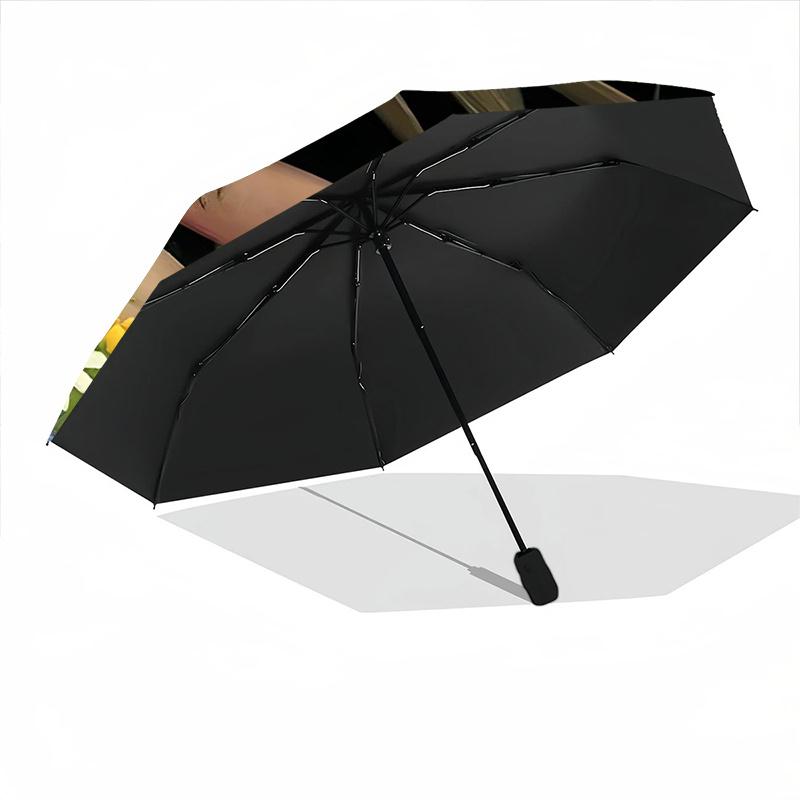 1pc Bird Flowers Automatic Open/close Umbrella, 8-Rib Sturdy Structure, Portable Travel Umbrella, Parties, Everyday Use,38