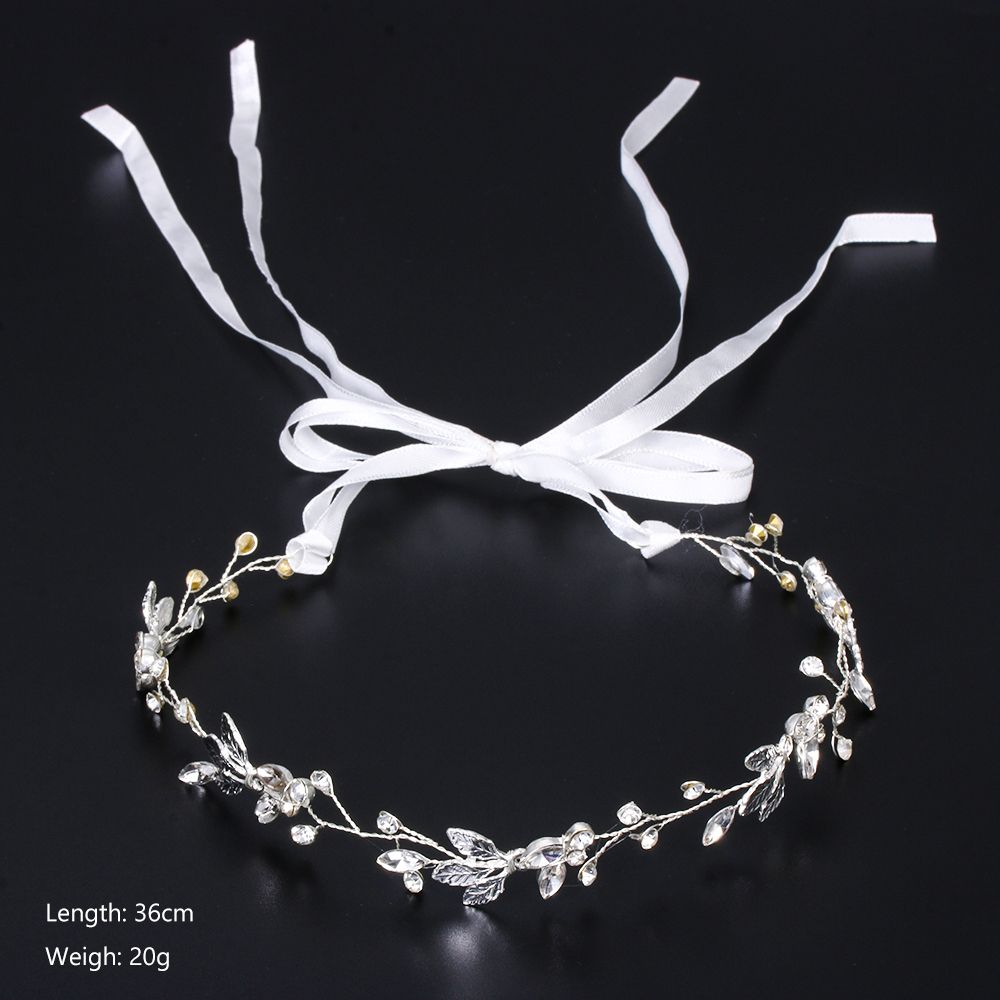 Crown Hair Jewelry Bride Crystal Headband Wedding Hair Accessories Bridal Hair Vine Pearl Leaf