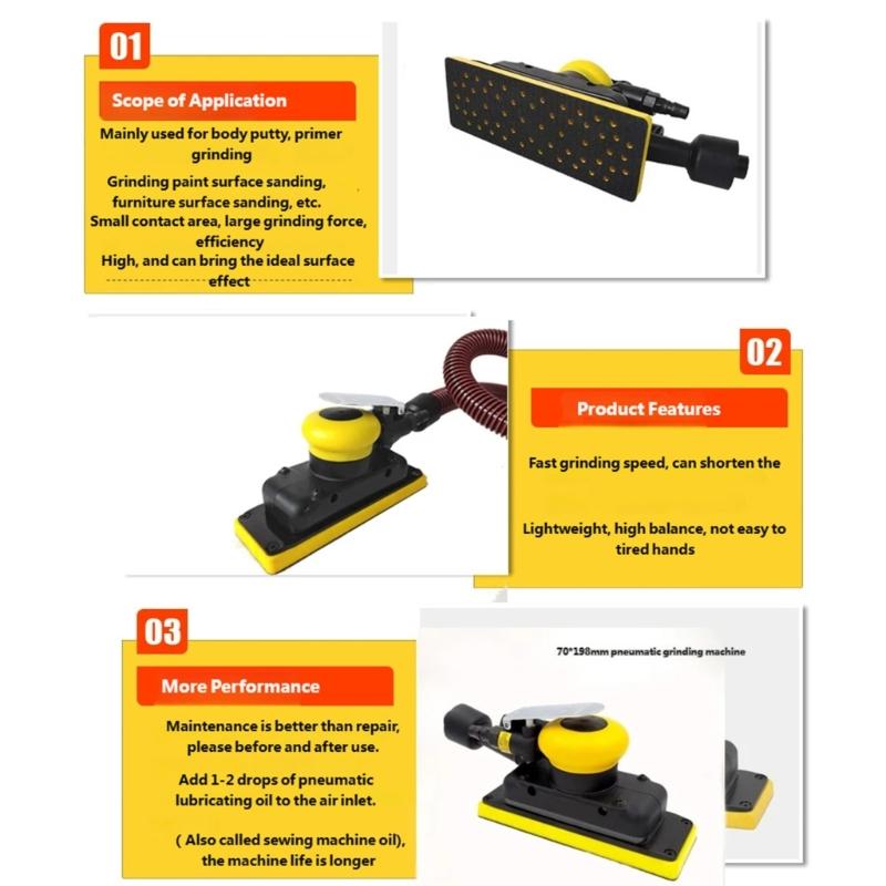 Zware Pneumatische Schuurmachine Ideaal Voor Meubelbouw Auto Carrosserie Reparatie En Metaal Polijsten Pneumatische Schuurmachine 12000rpm