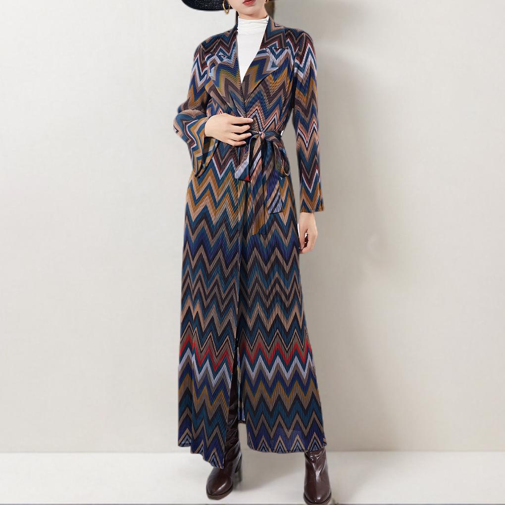 Verlängerter gefalteter Trenchcoat für Damen - Frühling/Herbst High-End Europäischer & Amerikanischer Stil