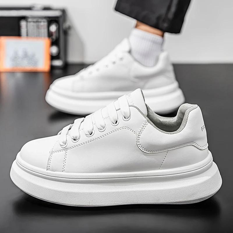 Men Casual Shoes Summer New Couple's White Shoes Women Same Style Board Shoe Increase Height Men's Footwear Rubber Sole Sneakers