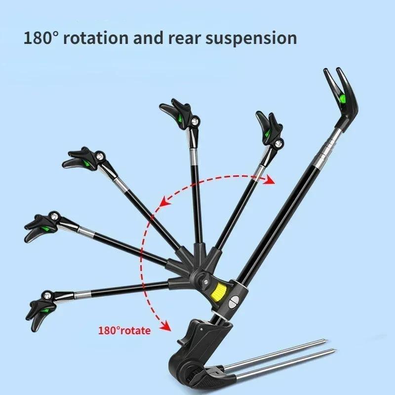 Thickened Telescopic Fishing Rod Bracket, Dual-purpose Fishing Rod Bracket, 1.7M New Stainless Steel Fishing Rod Bracket