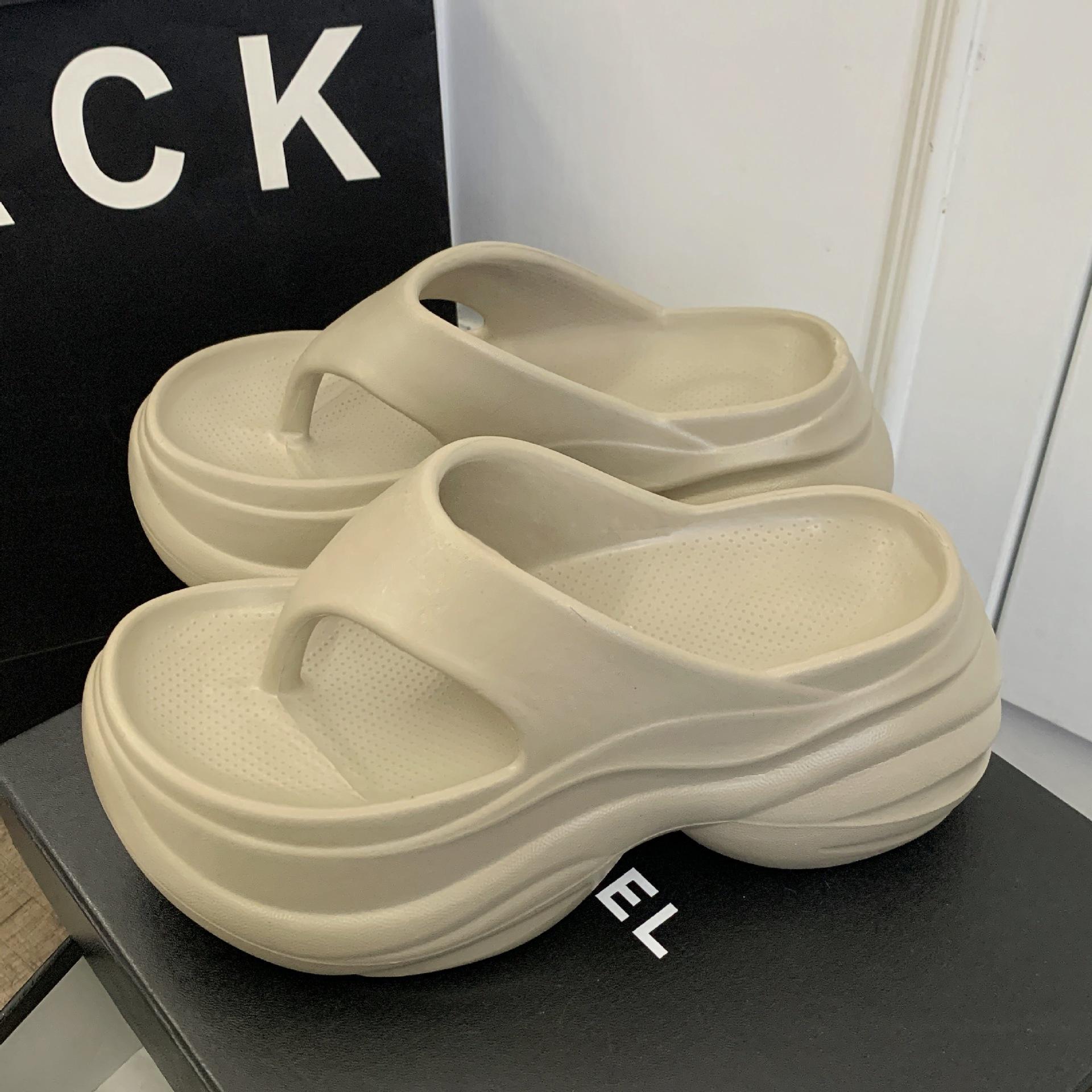 

Женские сандалии на высоком каблуке с перемычкой для пальца из ЭВА - платформа 8 см, нескользящая летняя пляжная обувь 40-41