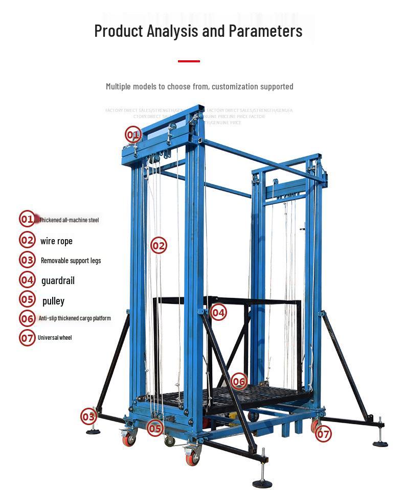 Electric Folding Mobile Scaffolding Lift with Remote Control for Home Decoration