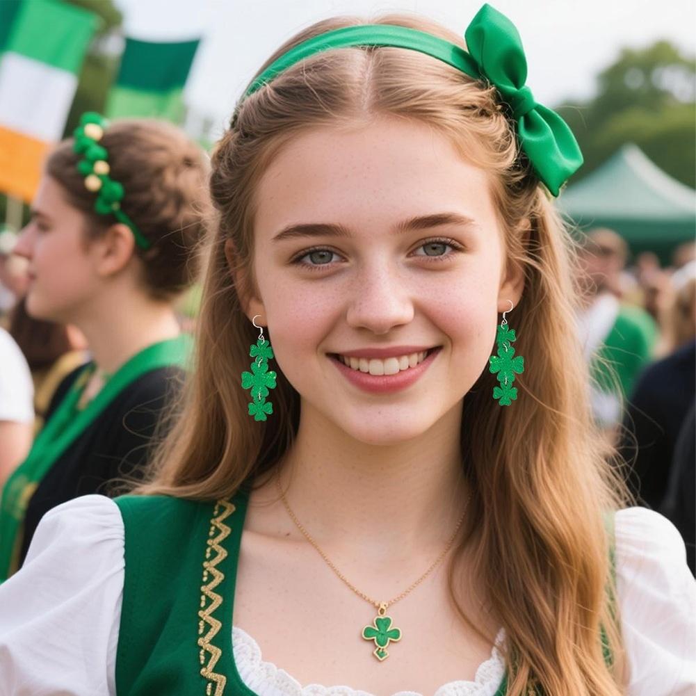 Comfortable Fit St Patricks Day Shamrock Earrings Made From Acrylic