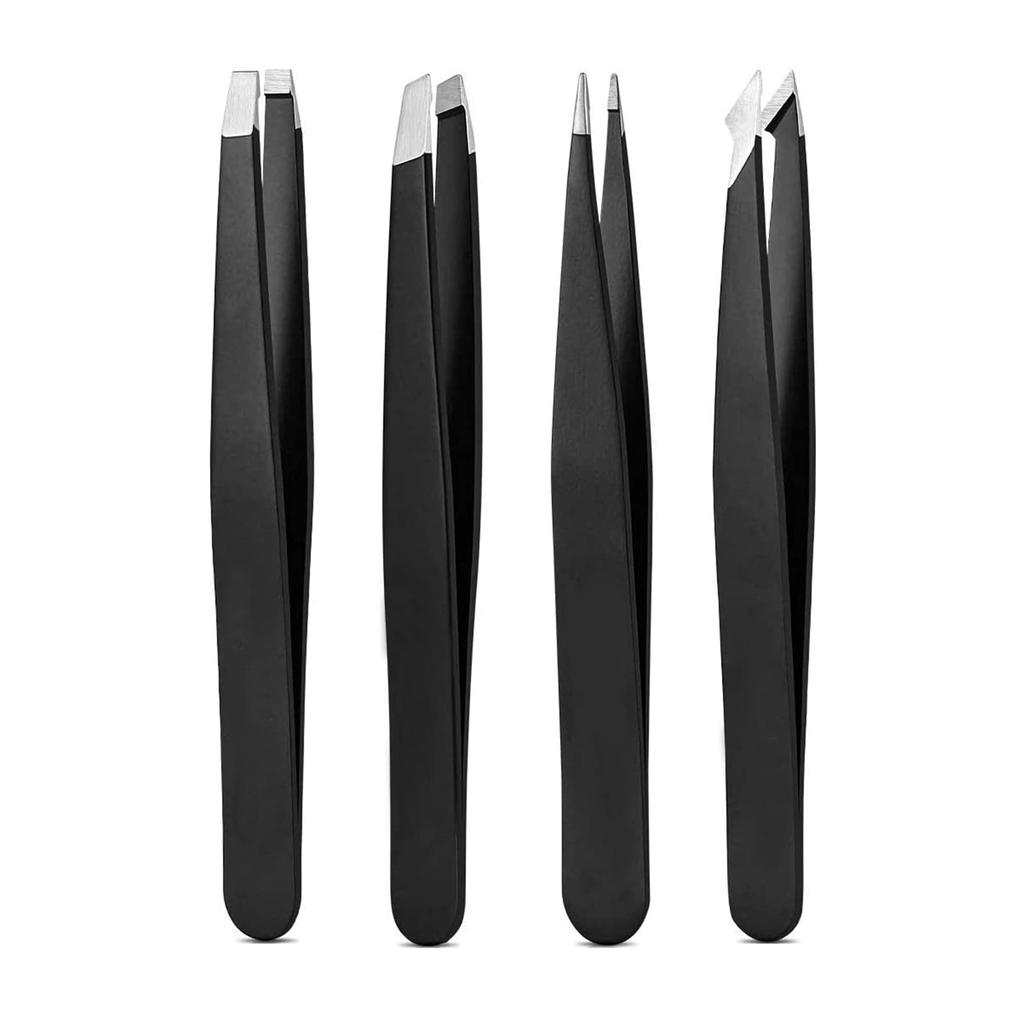 Tweezers Set, High Precision Stainless Steel Eyebrow Tweezers for Facial Hair, Inward Growing Hair and Splinter Remover Kit, Sui