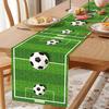 2 Pcs Green Grass Soccer Table Runner Game Day Table Decoration for Sports Theme Birthday Party Supplies Home Kitchen Dining Decor