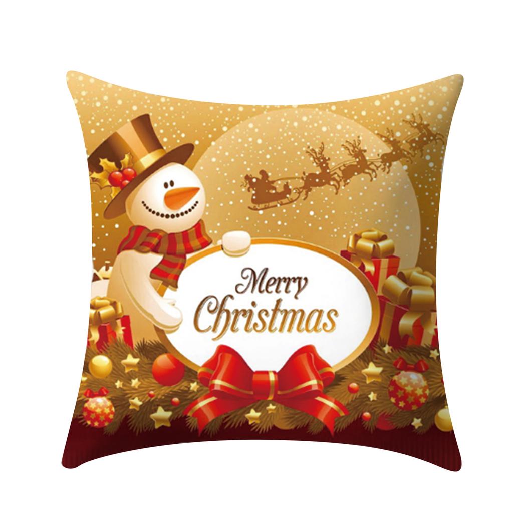 4PCS Christmas Pillow Cover Simple Xmas Decorative Throw Pillow Case for Living Room Sofa