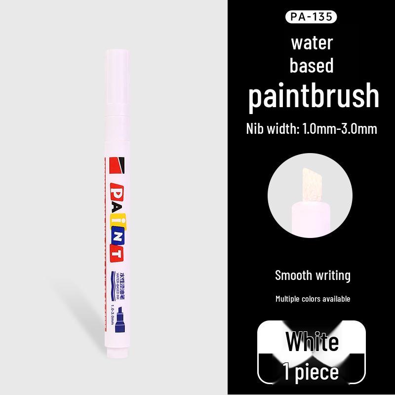 Car Tire Touch-Up Paint Pen, 3mm Angled Tip, Non-Erasable, Quick-Drying for Metal, Wood, Glass Marking