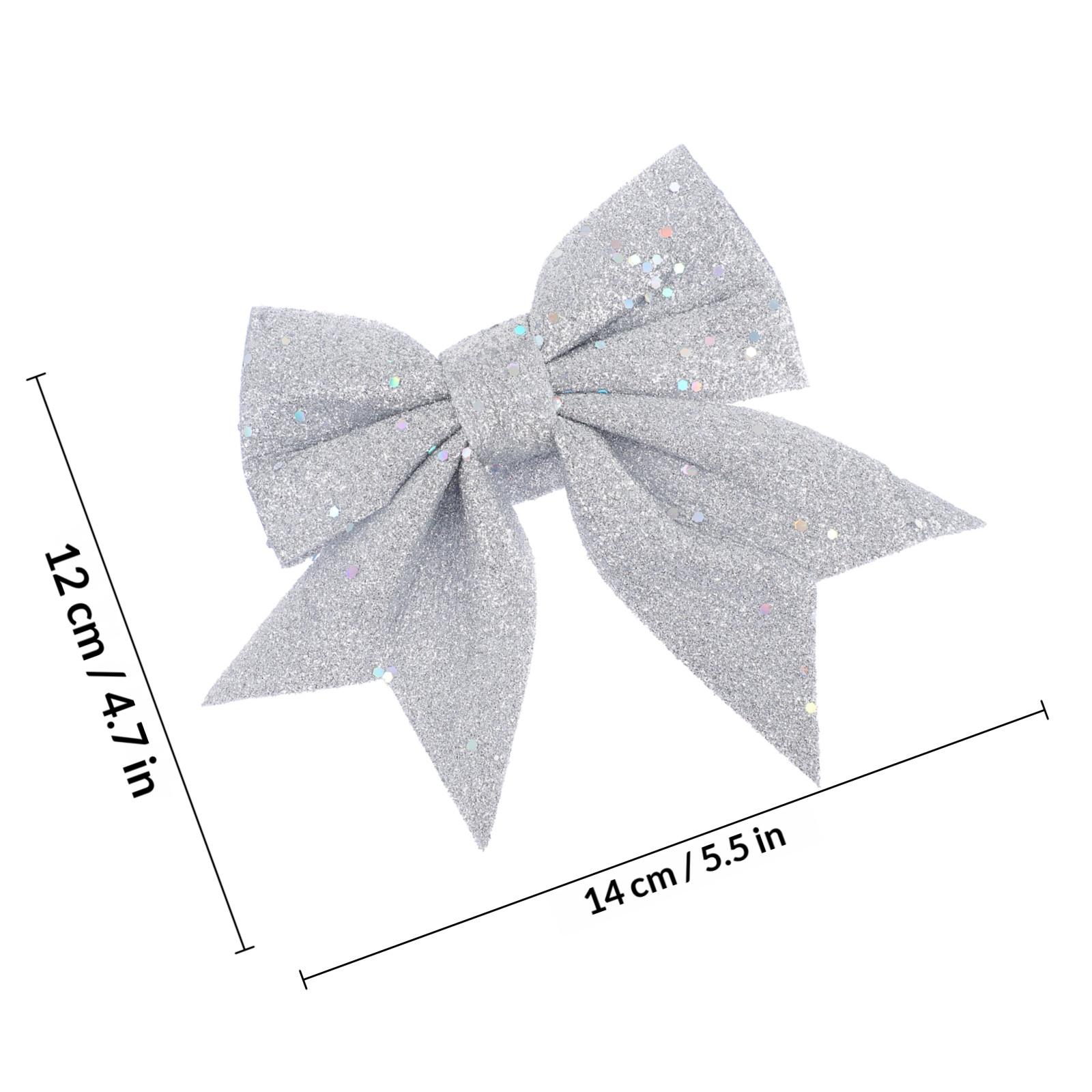 

6Pcs Festive Bow Christmas Tree Pendants Shimmering Xmas Ornaments for Holiday Party Home Decorations Xmas Pendants other срібний