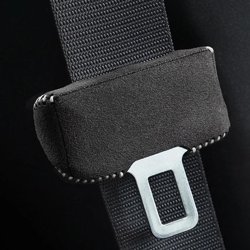 For Leading Ideal Li LiXiang L6 L7 L8 L9 Car Safety Belt Buckle Suede Leather Protective Cover Car Seatbelt Protective Cover