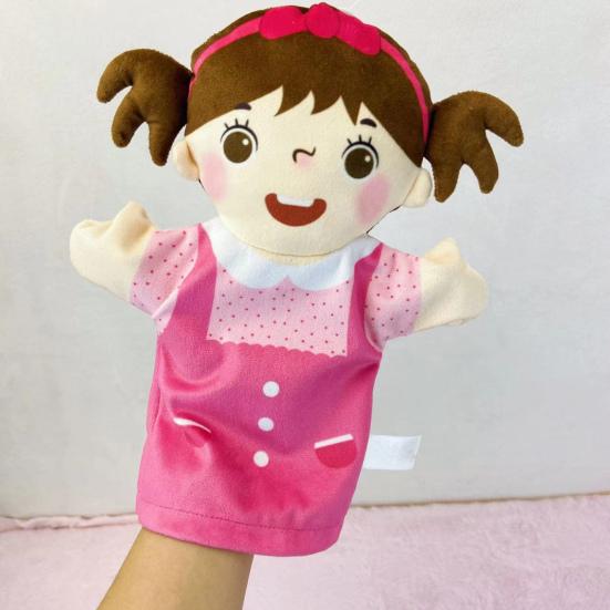Family Hand Puppet Cute Grandparents Parents Son Daughter Cartoon Doll Plush Gloves Parent-child Interaction Role-Play Toy Imaginative Pretend Play