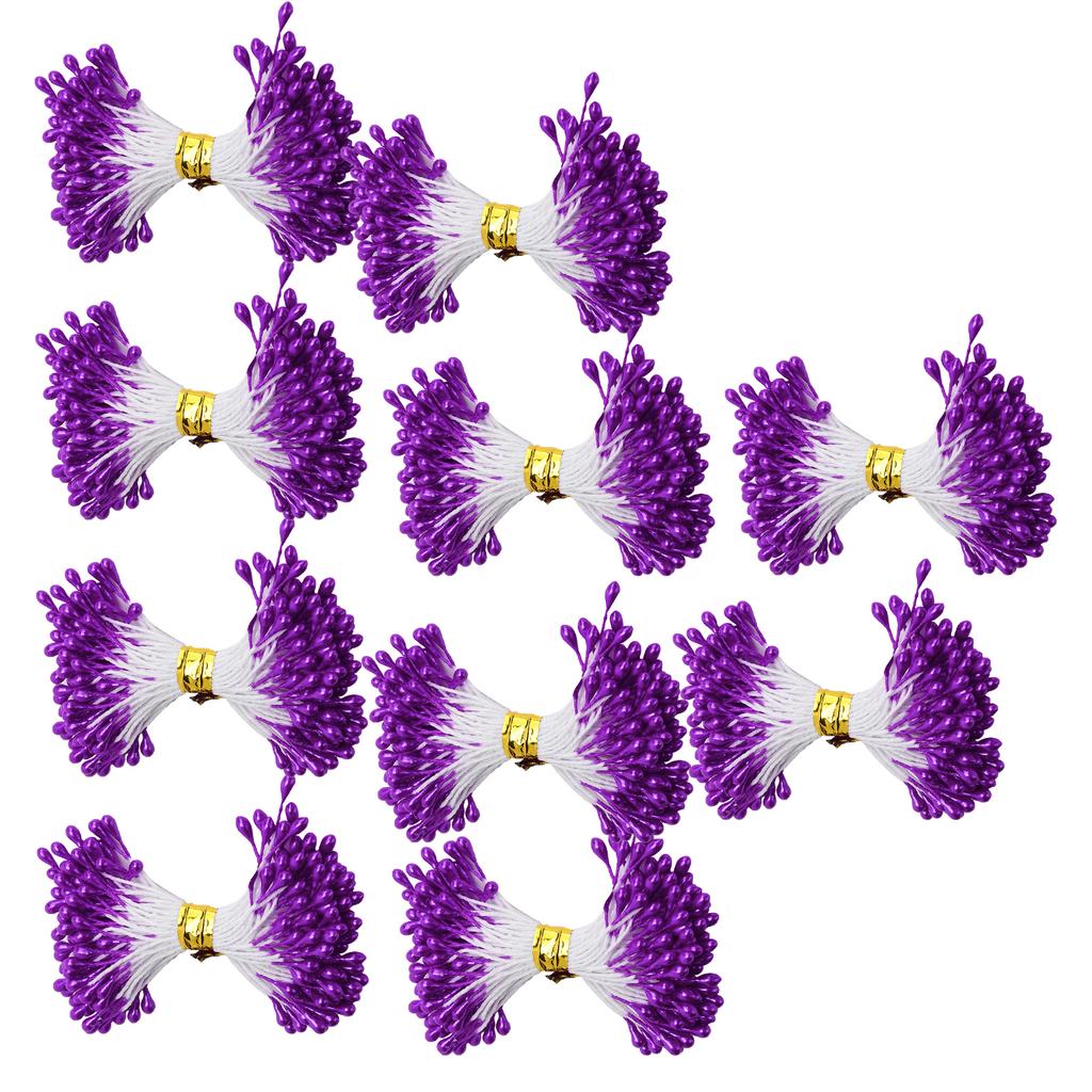 900Pcs Flower Stamen Purple Gypsum Artificial Bouquet Decor HandMade Crafts Accessories(3mm(#22) )