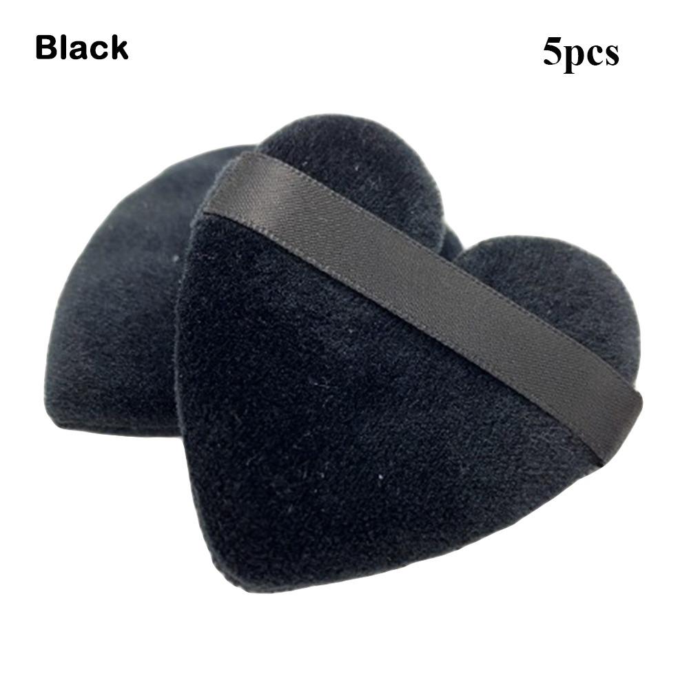 

5pcs Wet Dry Used Air Cushion Powder Puff Heart Shaped Mixed Sponge Cosmetic Puff чорний