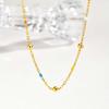 Fashion Personality Bohemian Style Colorful Beads Chain Necklace, Stainless Steel Choker Necklace for Women Chic Jewelry Gift