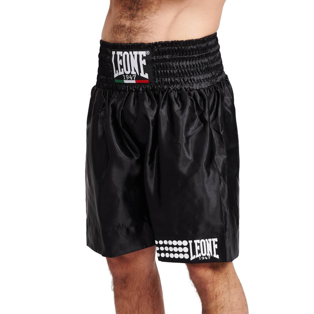 LEONE 1947 Boxing Shorts, Unisex, Lightweight Satin with Elastic Waist, Size Small/Black, AB737 [Authentic]