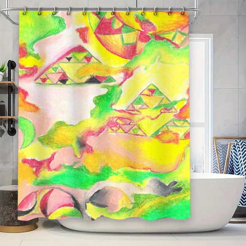 

Luxury Glitter Bathroom Shower Curtain Customized Initial Decorative Personalization Golden Rose Print Waterproof 72x84inch Ho 90x180cm