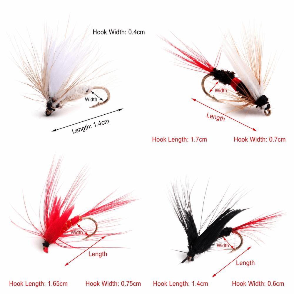 60PCS Colorful Fly Fishing Kit with High Carbon Steel Hook Fly Fishing Tackle  Lakes Rivers