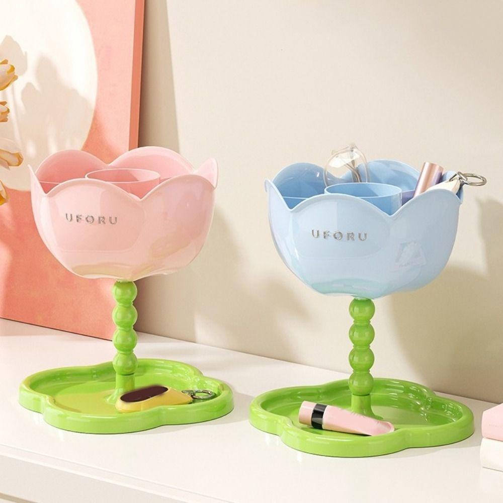 Plastic Flower Shape Storage Rack Space Saving Key Organizer Makeup Brush Storage Box Bedroom