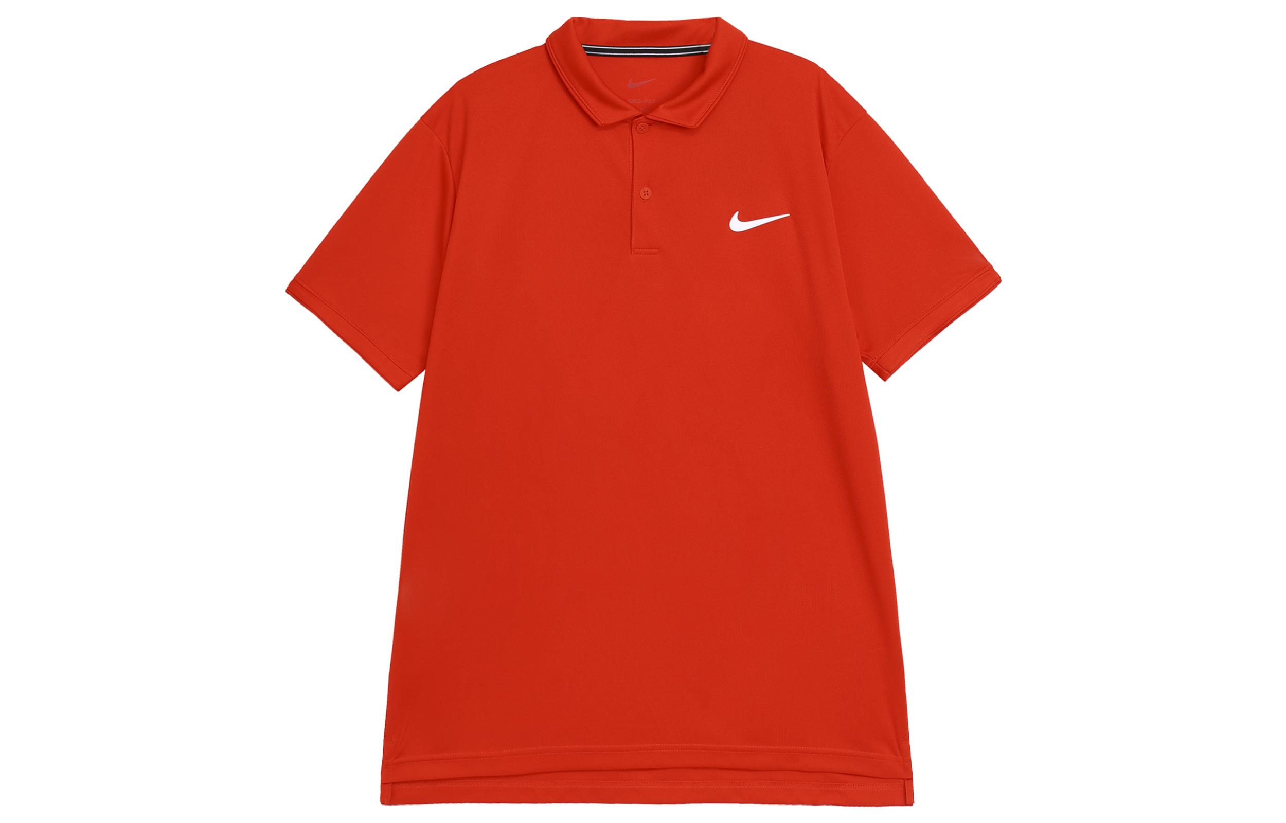 Nike Polo Shirts Men s Red Polo Collar Moderate Straight Fit CW6851-657 M