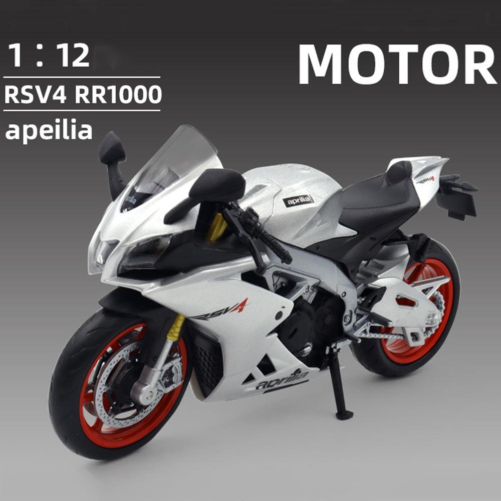 

1:12 Aprilia Rsv4 Suzuki Gsx R1000r Alloy Motorcycle Model Diecast Car Toy Front Wheel Steering Miniature Cars Collect Ornaments