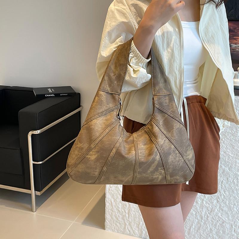 Simple Shoulder Bag Vintage Hobo Bag Large Capacity Handbag Tote Bag Minority Design Fashionable Crescent Bag Students