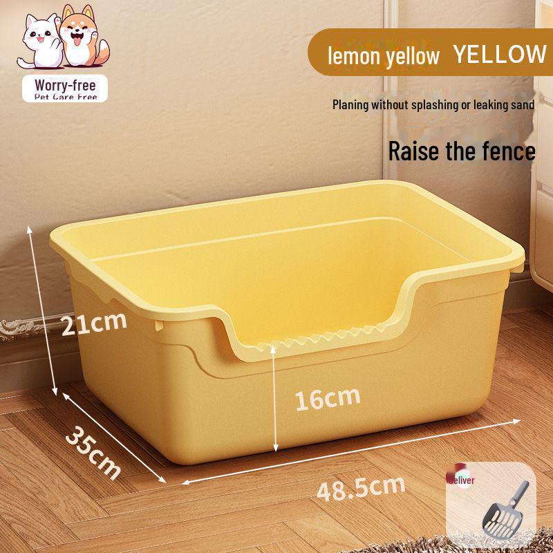 Thickened Semi-Enclosed Oversized Splash-Proof Cat Litter Box