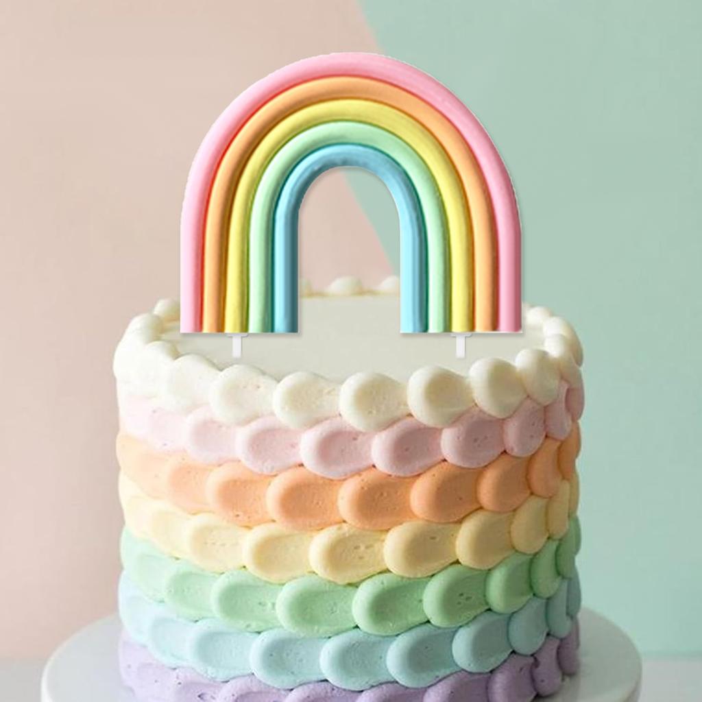 Dužinové Toppery na Dort, Třírozměrný Design Mraku a Duhy, Dortové Špízy pro Párty, Narozeniny, Svatby, Dekorace